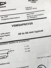 BANNER VSMQAP6CV20 FIFFUSE SENSOR 20-50MM SENSING PNP 10-30VDC NIB