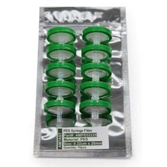 Syringe Filter PES(Polyethersulfone) 0.22μm 25mm Non Sterile Hydrophilic 100/pk