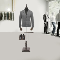 Male Clothing Display Rack Clothing Display Holder Free Stand Height Adjustable