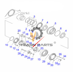 Travel Motor Shaft 207-27-52110 for Komatsu PC250LC-6L PC300 PC300-5 PC310-5