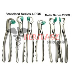 Dental Extraction Forceps Standard Series Set of 4 Pcs + 2 pcs Molar Series Set