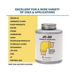 Gasoila Thread Sealant JC-30, High-Fill for Extreme Temperatures, Metal & PVC…