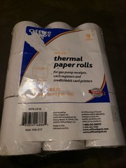 Thermal Paper Rolls, 2 1/4in. x 85ft., White, Pack Of 9, 109317