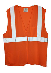 PIP Safety Vest Size Large with Pockets Hook and Loop Closure Type R Class 2