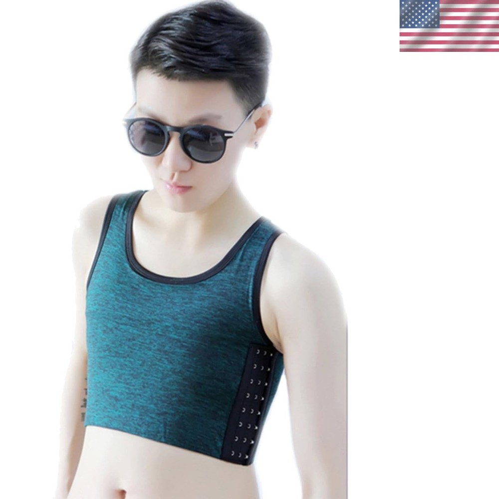 Plus Size Tomboy Chest Binder Tank Top in Army Green – Adjustable Comfort
