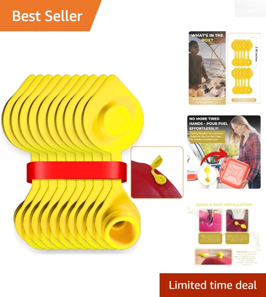 10-Pack Gas Can Vent Caps – Reliable Fuel Transfer for Plastic & Metal Cans