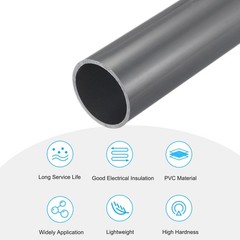 Rigid Round Pipe 34.2mm ID 38mm OD 350mm Light Grey High Impact
