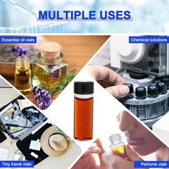 500pcs 4/10/30ml Clear Essential Oil Small Sample Glass Vials Bottles Containers