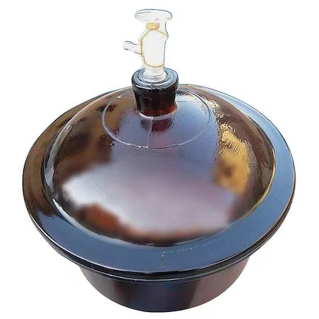 Zoro Select 5Yhv2 Vacuum Desiccator, Glass, Amber, I.D. 180Mm, 5Yhv2