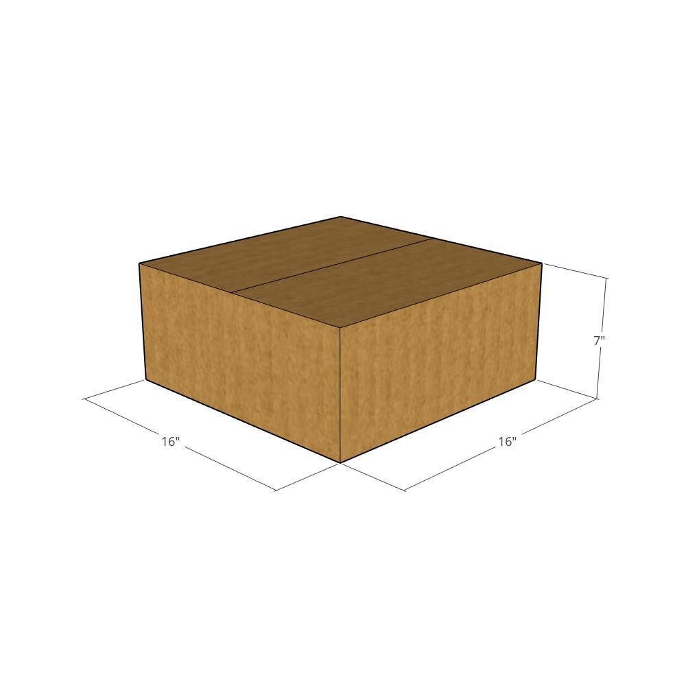 5 16x16x7 Kraft Brown Corrugated Shipping Boxes 32 ECT Single-Wall New