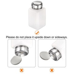 5Pcs, Solvent Alcohol Dispenser 180ml Push Down Nail Polish Remover Bottle White