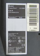 🙌 SQUARE D 600 AMP I-LINE POWERPACT CIRCUIT BREAKER 600 VAC 3 POLE LGA36600U31X