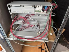 Two Eltek Valere C0350A-VC 48V power rectifiers w/chassis and two battery boxes