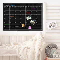 Magnetic Black Calendar Dry Erase Board, Calendar Monthly 36 X 24 Inch, Dry E…