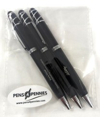 3ct pen Lot: Misprint Executive Metal Fidget Spinner Pens w/Stylus: BLACK