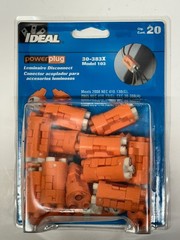 Ideal 30-383X PowerPlug Luminaire Disconnect, Model 103X, 3-Wire, 20 Count