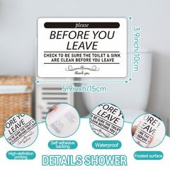 Help Keep Toilet Sink Clean, Clean Up Before You Leave Bathroom Rules Sign St…