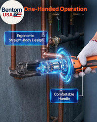 Press Tool, 18V Electric Pipe Crimping Tool for 1/2″, 3/4″, 1″ Copper Pipes, Pre