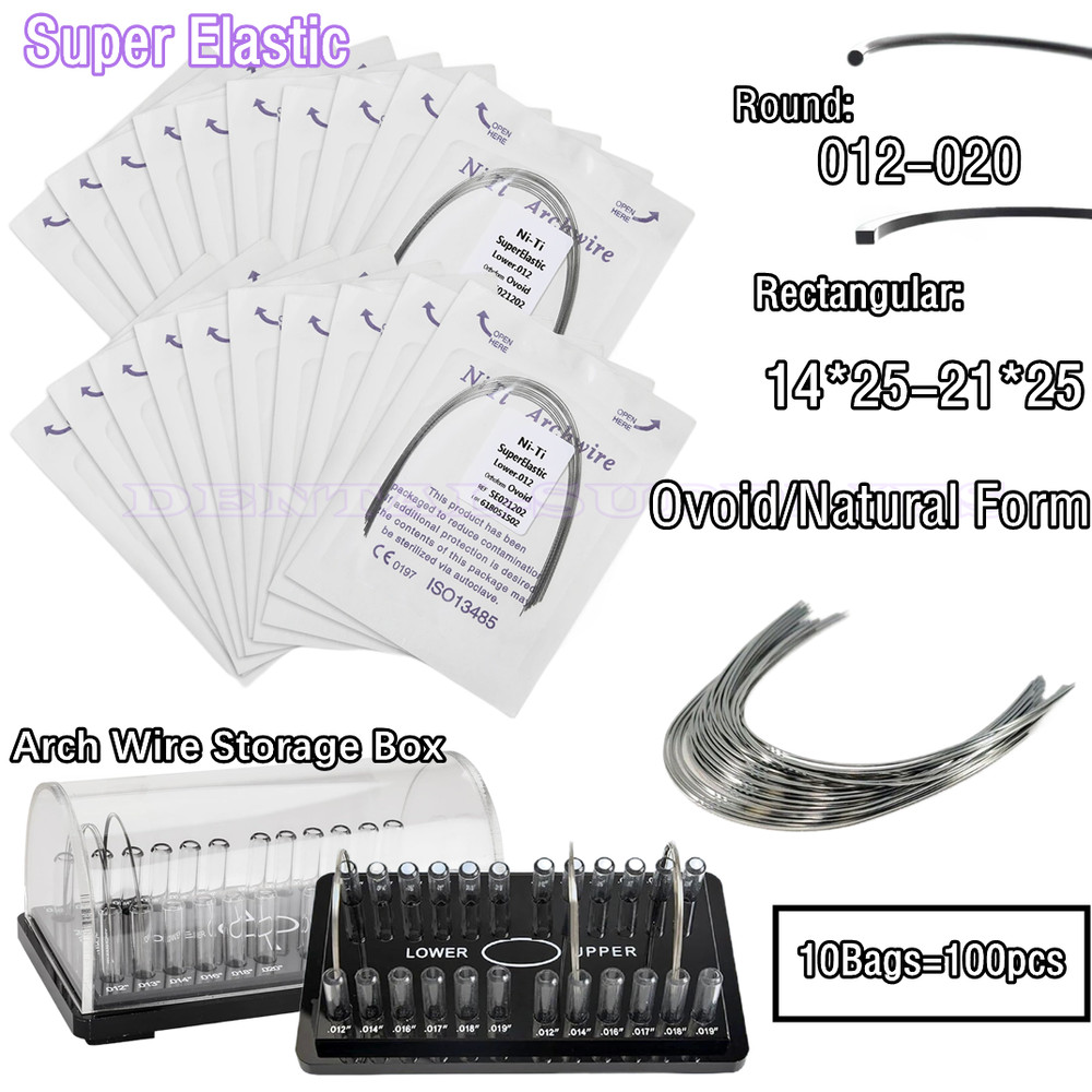 Dental Ortho Super Elastic Niti Arch Wires Round Rectangular Ovoid/Natural Form