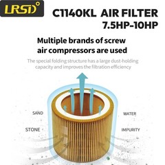 2pcs/Set Air Filter ,Oil Filter for 10HP Screw Air Compressor Replacement Parts