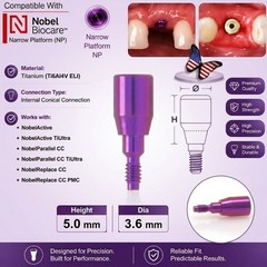 US Nobel Biocare Titanium Healing Abutment NP RP Internal Conical ∅3.6/5.0/6.0mm