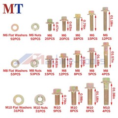 521x Flanged Hex M6 M8 M10 Silver Flange Bolts Assortment Kit for Industrial use