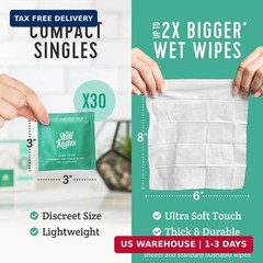 Stall Mates – Flushable Wipes, Individually Wrapped, Travel Friendly, Unscented