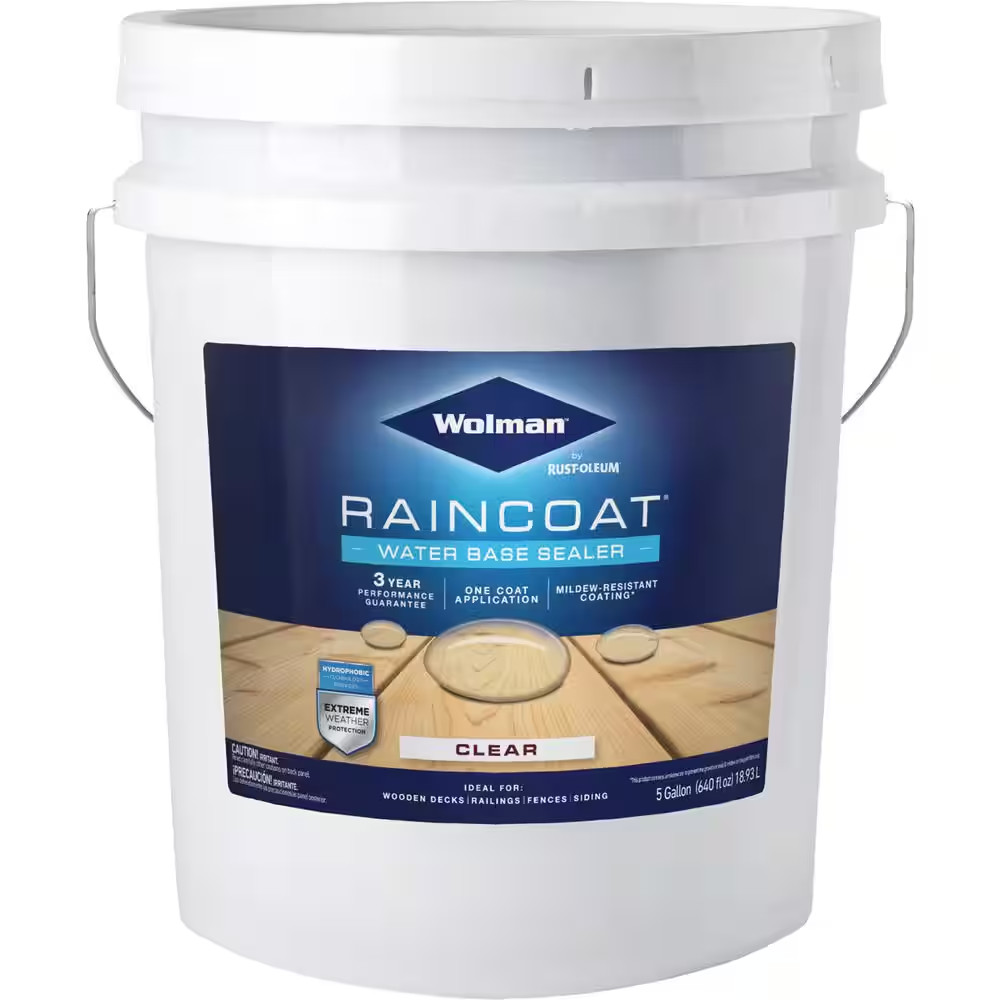 5 Gal. Raincoat Clear Water-Based Water Repellent Exterior Wood Sealer
