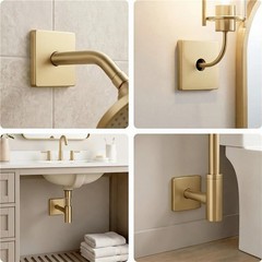 Wall Split Flange Plumbing Cover Plates Square Shower Arm 12mm/0.47in, Yellow