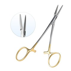 2Type Dental Hemostat Locking Forceps Surgical Instrument Curved & Straight Head