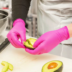 20/100PCS Pink Nitrile Disposable Gloves Latex Free Cleaning Gloves for Kitchen