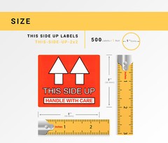 Pre-Printed THIS SIDE UP Labels/Stickers 2×2 (2″ x 2″) – (1) Roll of 500