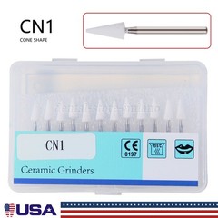 Dental White Stone Flame Mounted Polishing Burs- FG 12/pks Abrasion Point Bur