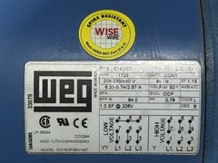WEG 00218OP3EN145T 3-Phase, 203V-230V-460V, 1725RPM E143/5T with Shaft Pulley