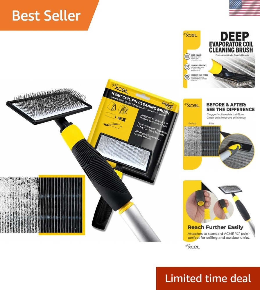 Ergonomic HVAC Coil Cleaner Brush – Chemical-Free for Safe AC Maintenance