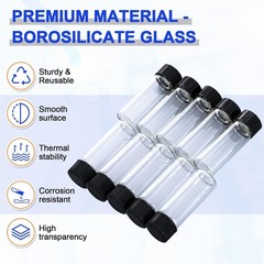 100 Pack 4ml Glass Vials with Screw Caps Clear Liquid Sample Vial Small Bottles