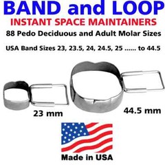 Band and Loop Dental Space Maintainer Molar Bands-Pack of 2 Same Size 23 to 44.5