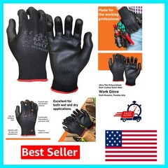 WOLF Waterproof Work Gloves – Polyurethane Coated for Enhanced Grip (Pack of 12)