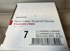 McKesson Perry Latex Surgical Glove Standard Cuff Length SIZE 7 / 50 per Box