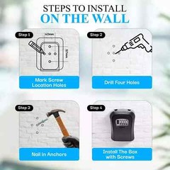 Key Lock Box for Outside-Combination Lockbox for House Key-Portable/Wall Mounted