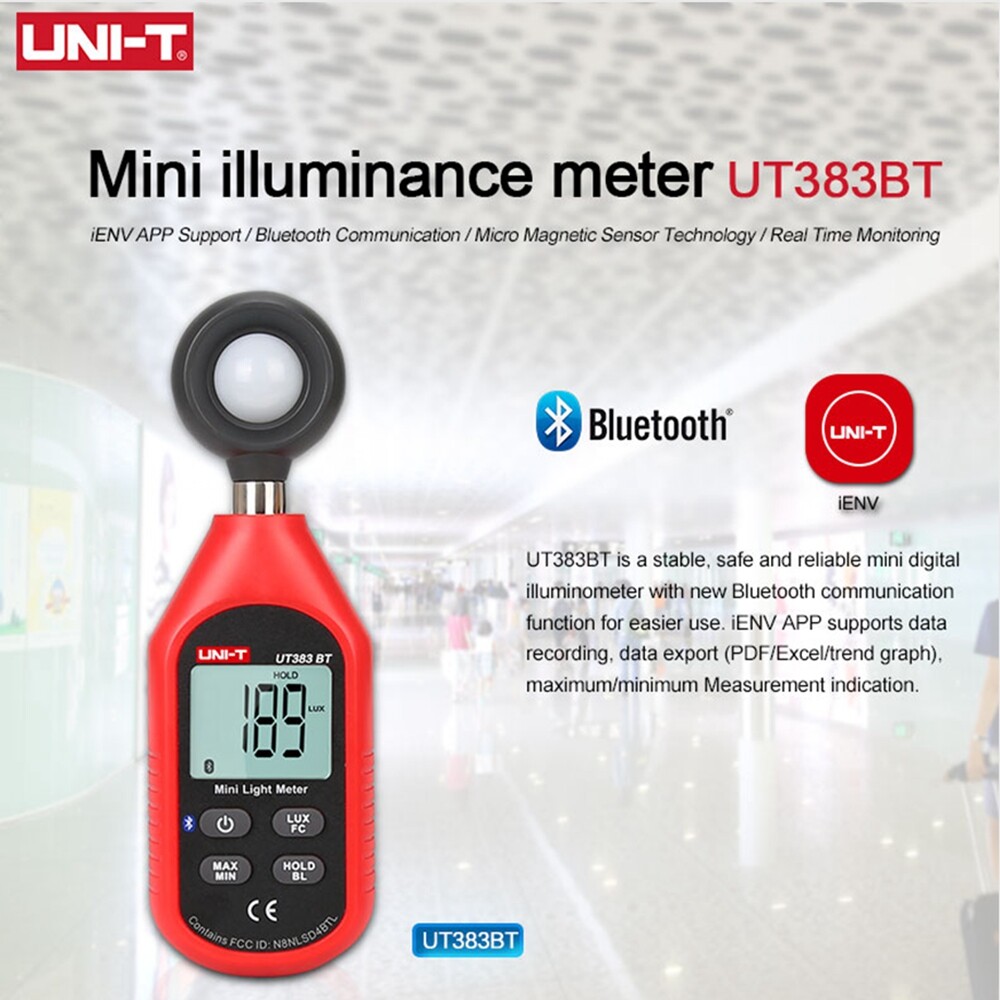 UNI-T UT383BT Digital Bluetooth Luxmeter Tragbare Photometer Belichtungsmesser