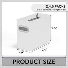 File Box for Hanging File Folders Collapsible Cardboard Box Filing Organizer