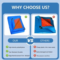 Heavy Duty Waterproof Tarp 10×20 FT, 6 Mil Thick Tarpaulin Cover with Reinfor…