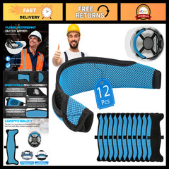 12 Pcs Hard Hat Sweatbands | Washable 3-Layer Liner for Safety Helmets, Cooling
