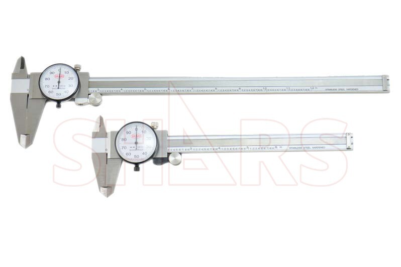 SHARS 6″ & 12″ Dial Caliper Combo .001″ Double Shock Proof Stainless NEW R}