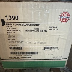 New US Motors 1390 K048STZ3519012B 1/4HP 115V Furnace Direct Drive Blower Motor