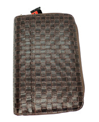 Mundi Brown 6 Ring Planner Woven Design w/ Calculator Card Holder Wallet Unused