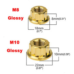 Titanium Nuts Flange Lock Nut for Bike Motorcycl Car Fasteners M5/M6/M8/M10/M12