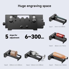 RAY5 20W Laser Engraver+Air Assist Kit+Roller kit+8 Pcs Raiser+Honeycomb 440mm