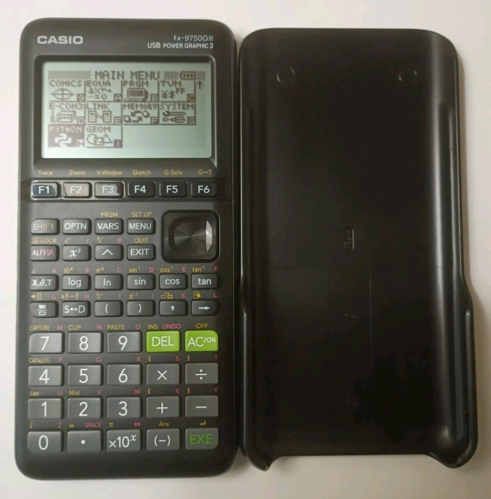 Casio fx-9750GIII Graphing Calculator Black USB Power Graphic 3 with Cover